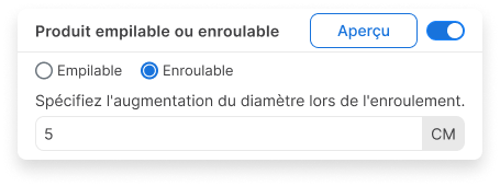 Exemple d'activation de la configuration du produit.