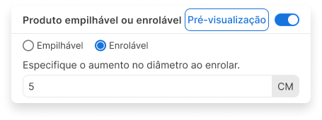 Exemplo de ativação da configuração do produto.