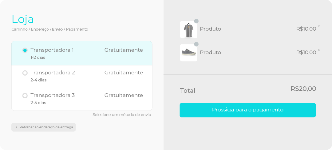 Ejemplo de como se visualiza el checkout aplicado en tu tienda 