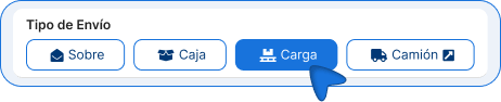 Selecciona el tipo de envío: Carga